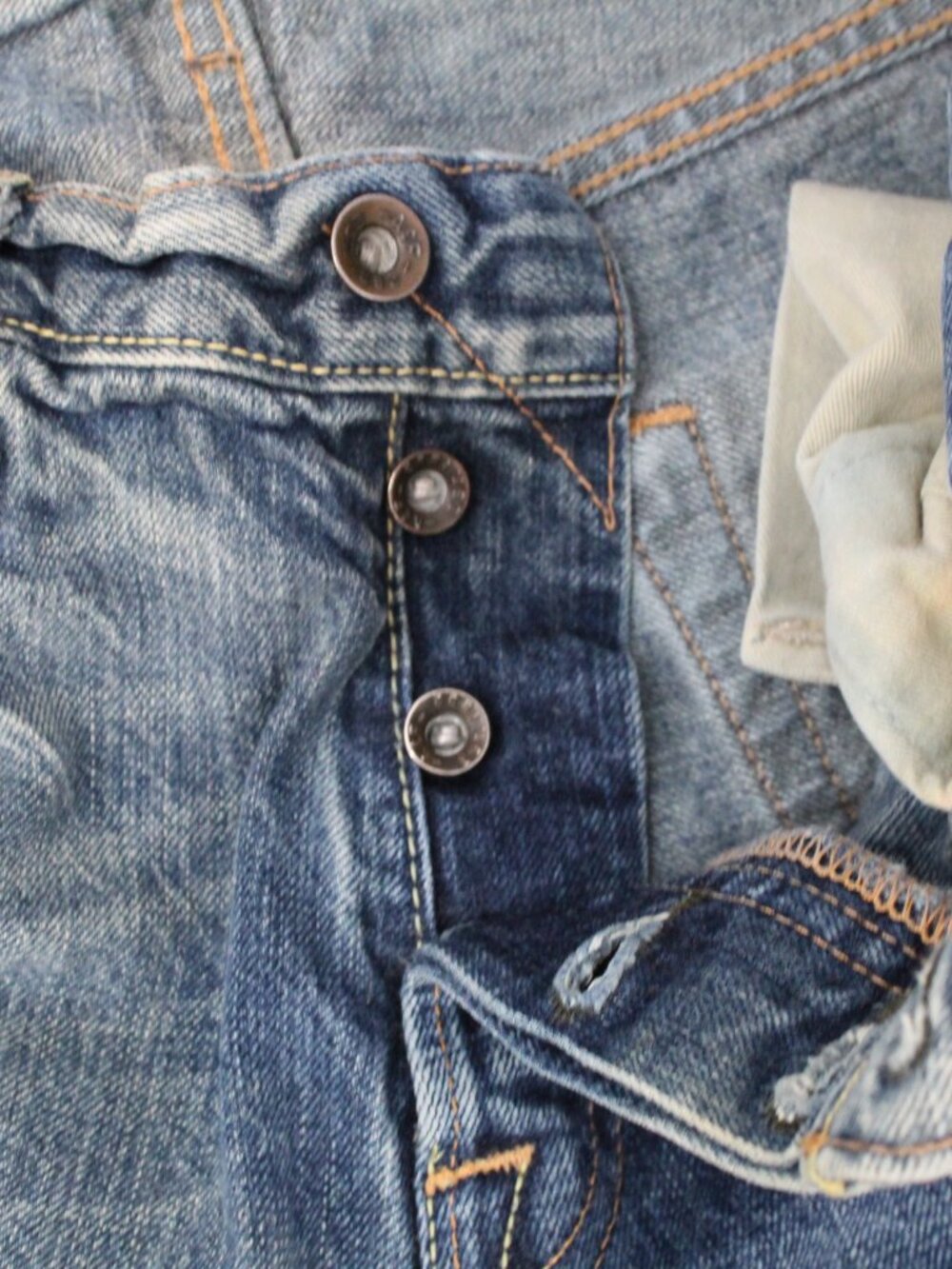 Vintage Abercrombie & Fitch Mens Jeans 31 x 32 Grunge Distressed Button Fly - Picture 3 of 8